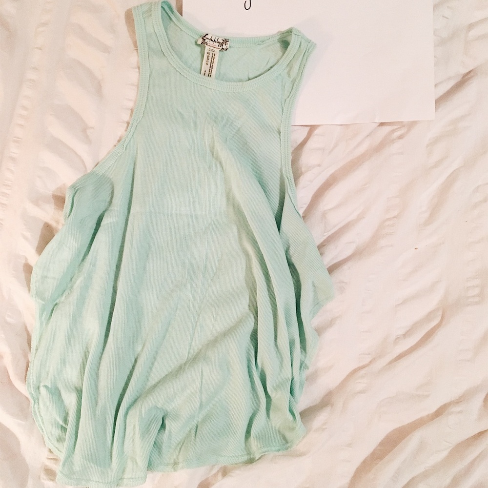 Free People Mint Blue Open Side Tank (Size XS)